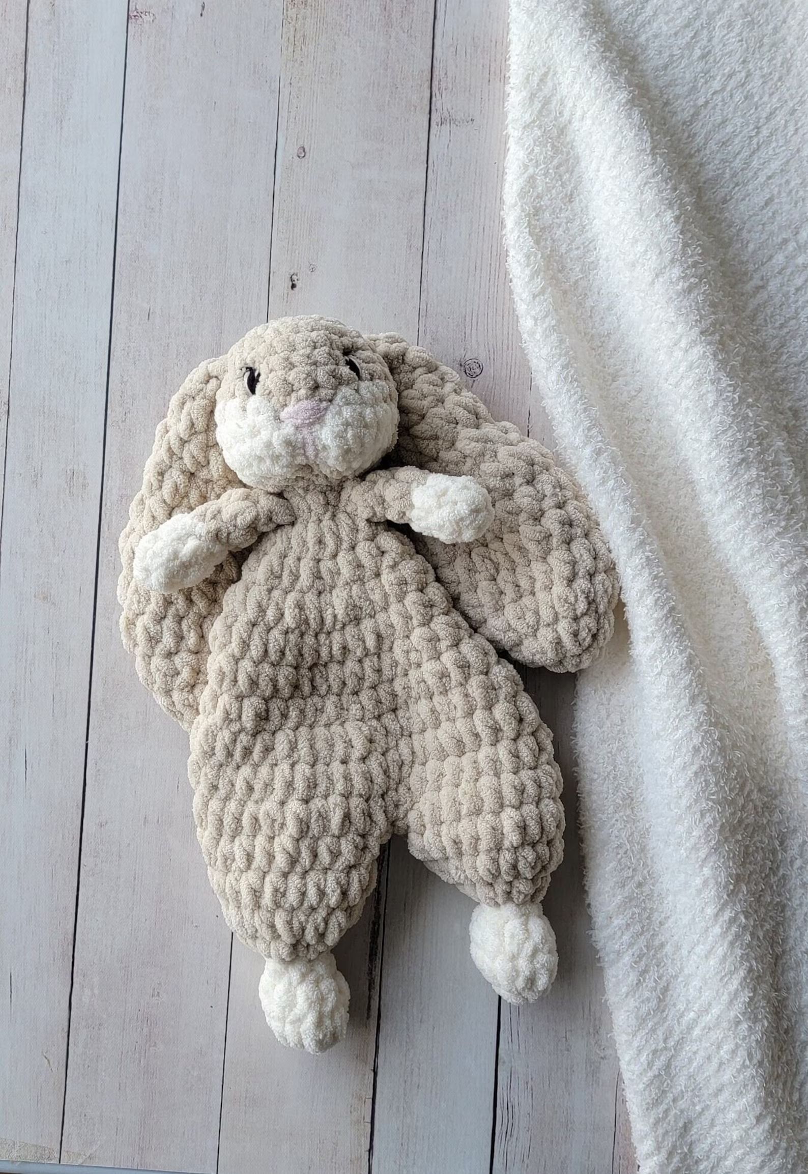 Brown Bunny Baby Lovey, Rabbit Snuggler, Bunny Blanket, Baby Toy, Neutral Newborn Gift - Etsy | Etsy (US)