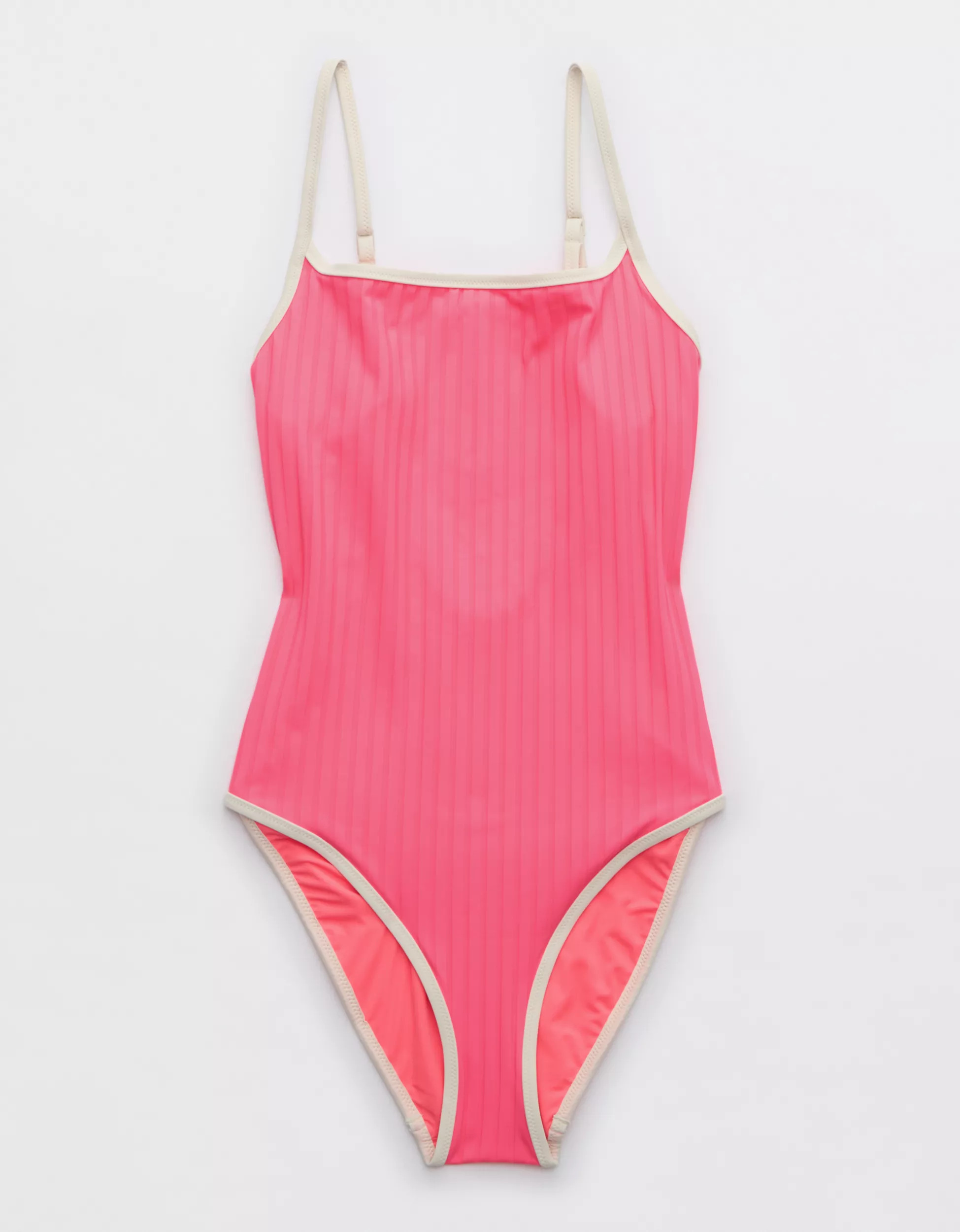 Aerie Wide Rib Scoop Full Coverage One Piece Swimsuit | Aerie