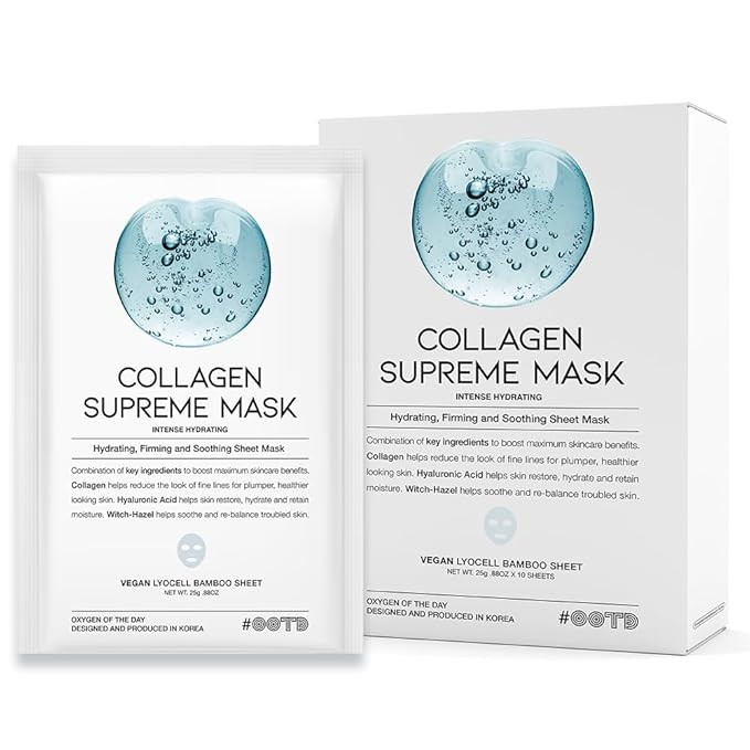 Collagen Hydrating Sheet Masks for Face Korean Anti Aging Mask Sheet for Dry Skin & Sensitive Ski... | Amazon (US)
