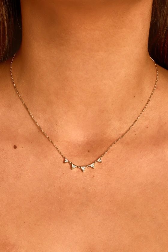 Shape of Love Gold Rhinestone Choker Necklace | Lulus (US)