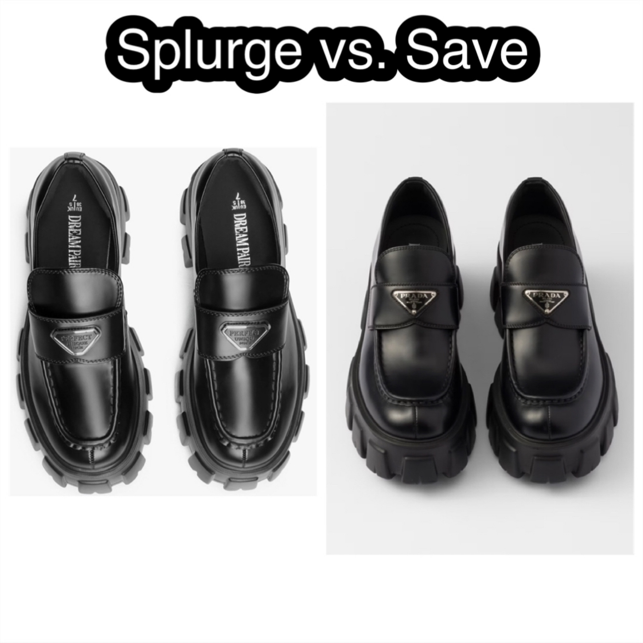 Splurge vs. save lug sole chunky platformblack loafers Prada Dream Pairs

#LTKStyleTip #LTKFindsUnder50 #LTKShoeCrush