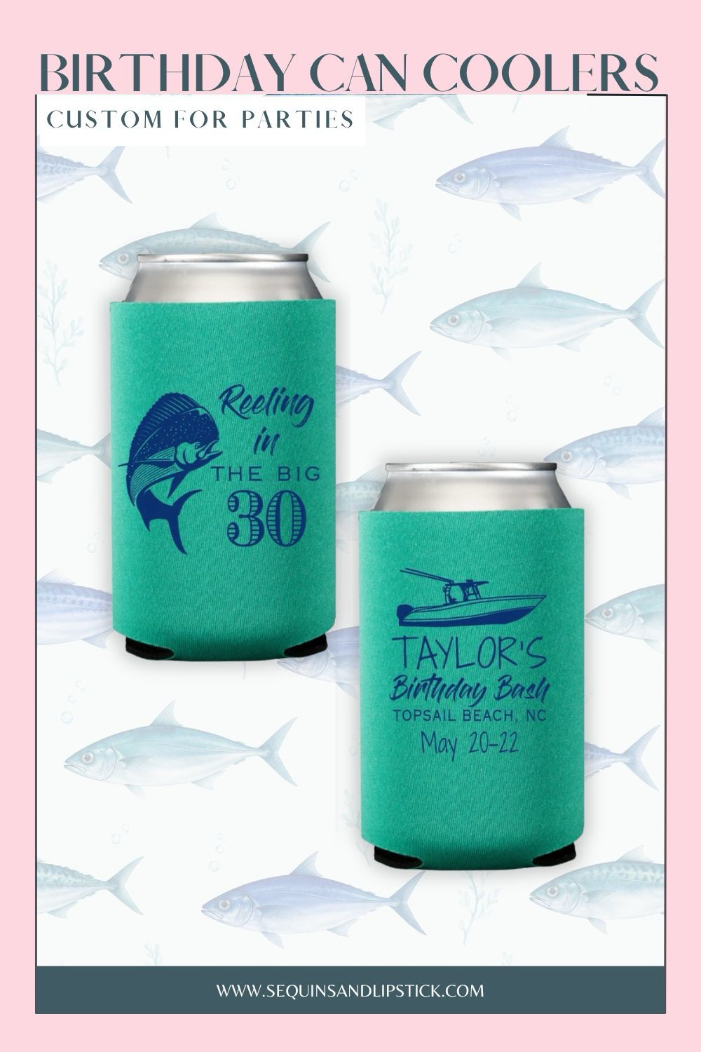 These custom fishing birthday can coolers are perfect for beach weekends boat days and fishing themed birthday celebrations.  

 #LTKSeasonal #LTKTravel #LTKWedding