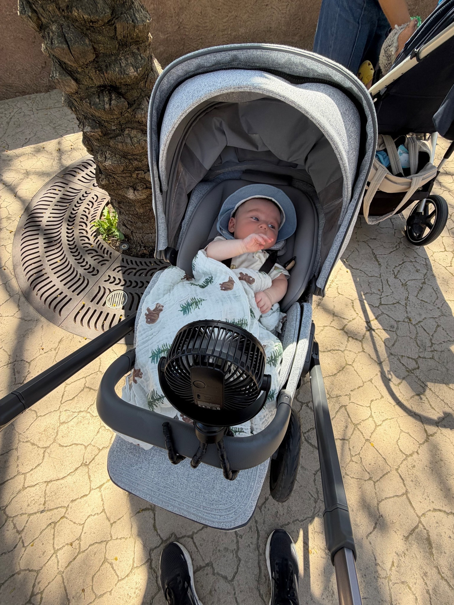 My baby's new favorite accessory is his cute bucket hat! But it gets pretty hot out there, so I brought along a little mini fan to keep him cool. This portable fan is a game-changer for those warm days, providing a gentle breeze that's perfect for little ones. It clips right onto his stroller and comes with a rechargeable battery for on-the-go cooling. 

#LTKmomlife #LTKKids #LTKBaby
