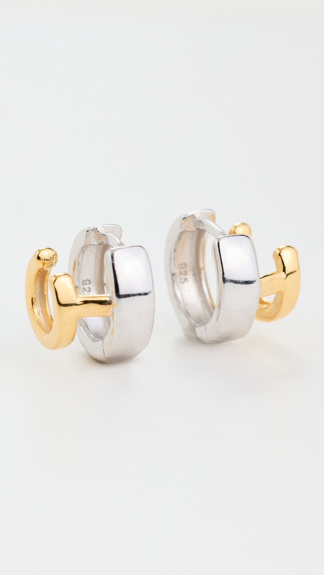 SHASHI Double Katerina Two Tone Earrings Silver/Gold One Size | Shopbop