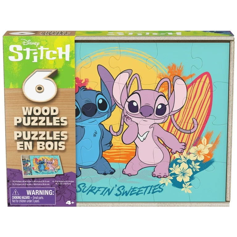 Spin Master Games, 6-Pack of Disney Stitch Wood Jigsaw Puzzles for Kids Ages 3 and up | Walmart (US)