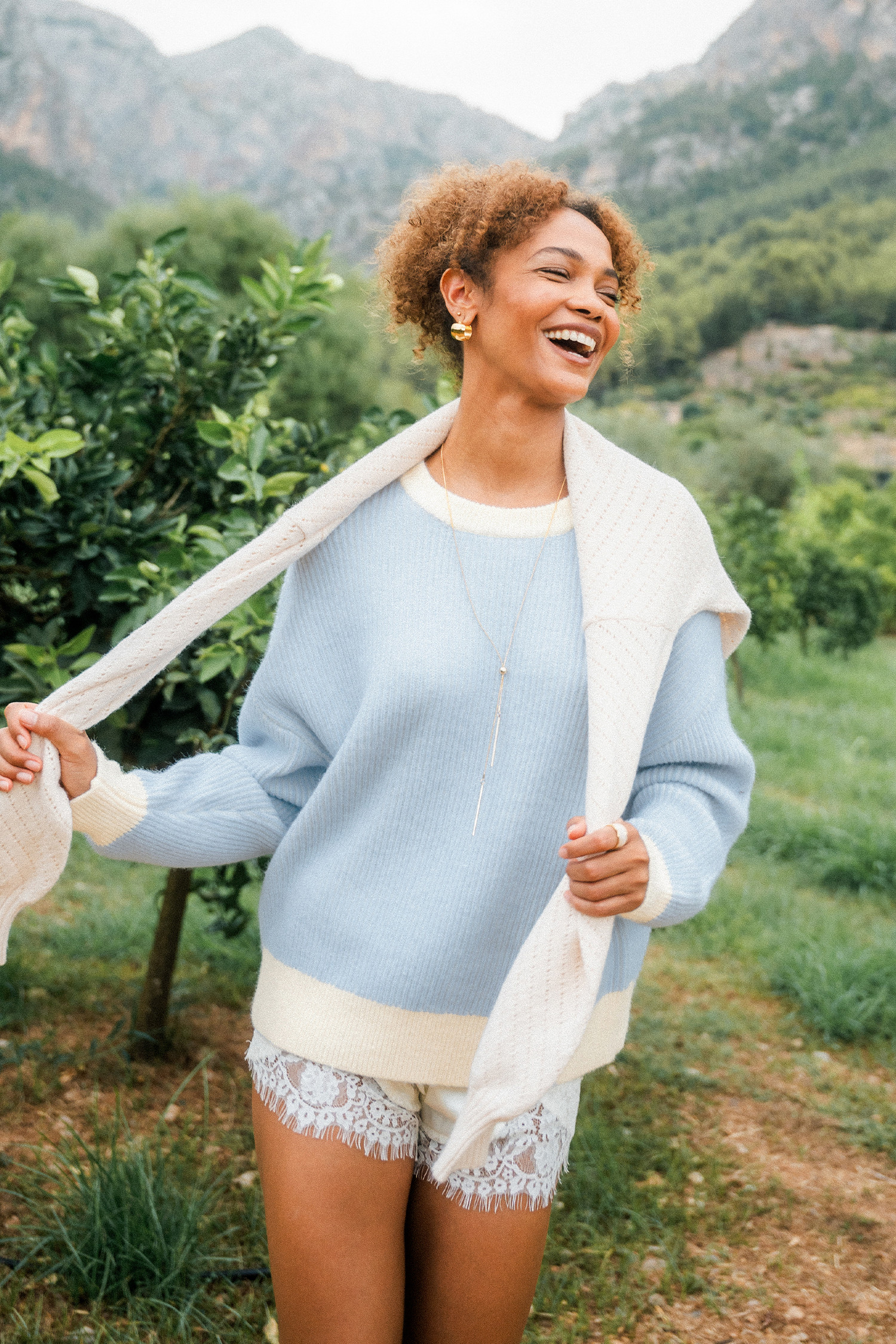Frosted Blue Sweater | Cupshe US