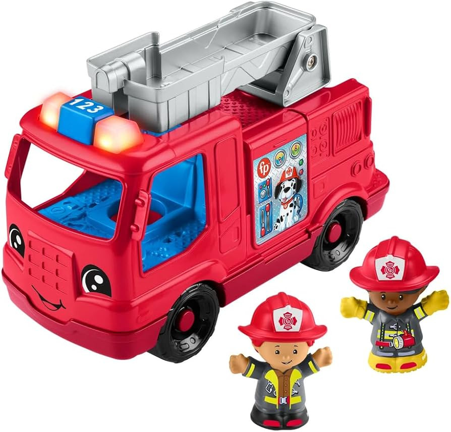 Fisher-Price Little People Toddler Toy Fire Truck Musical Push-Along Vehicle with 2 Figures for P... | Amazon (US)
