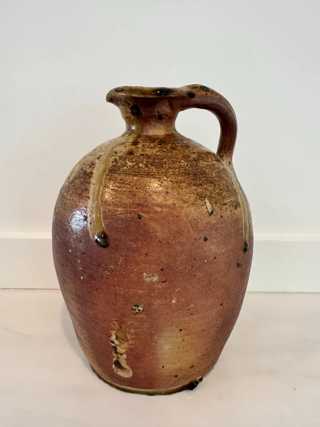 Vintage French Stoneware Jug | Rustic Glazed Pottery Pitcher, 9" Tall - Etsy | Etsy (US)