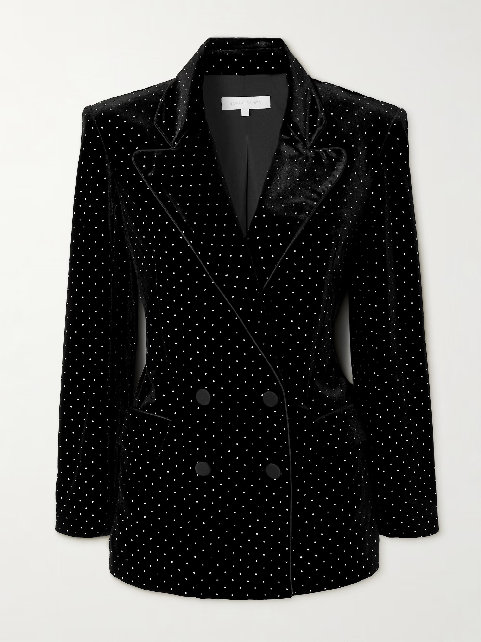 Quinn double-breasted crystal-embellished velvet blazer | NET-A-PORTER (US)