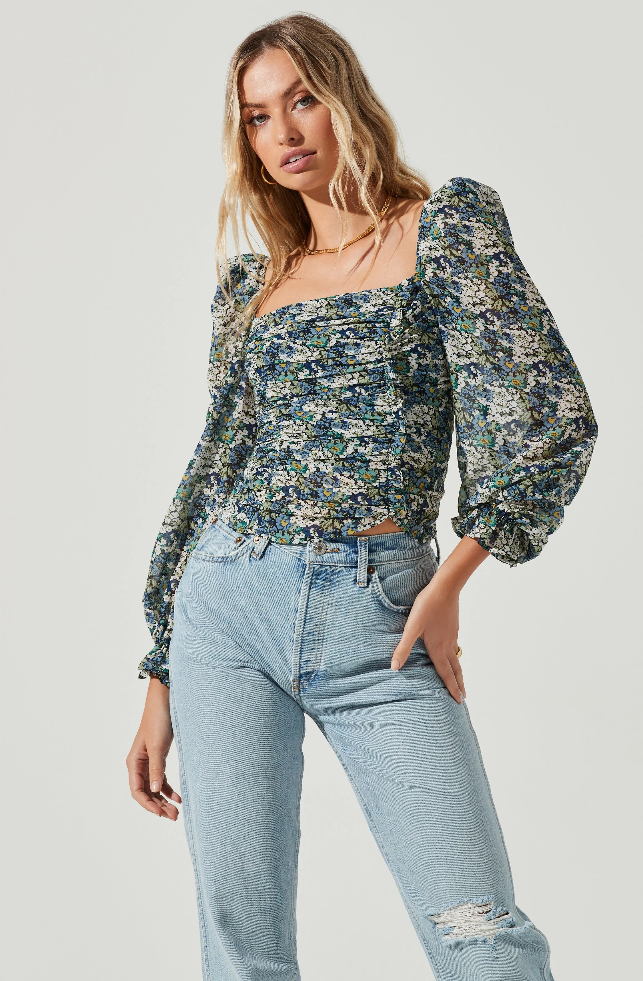 Tonina Floral Puff Sleeve Top | ASTR The Label (US)