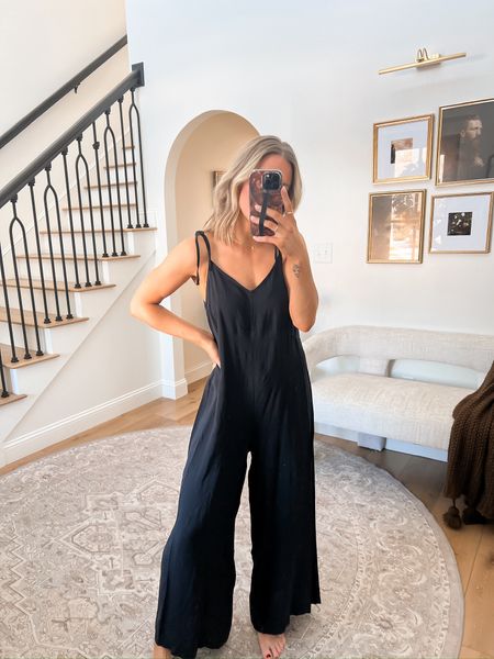 Cutest romper! 🤩 Wearing this in a size small and it is SO comfy!!! Shoulder ties can be adjusted & the v neck is beyond flattering! 🖤

#LTKtravel #LTKfindsunder50 #LTKstyletip