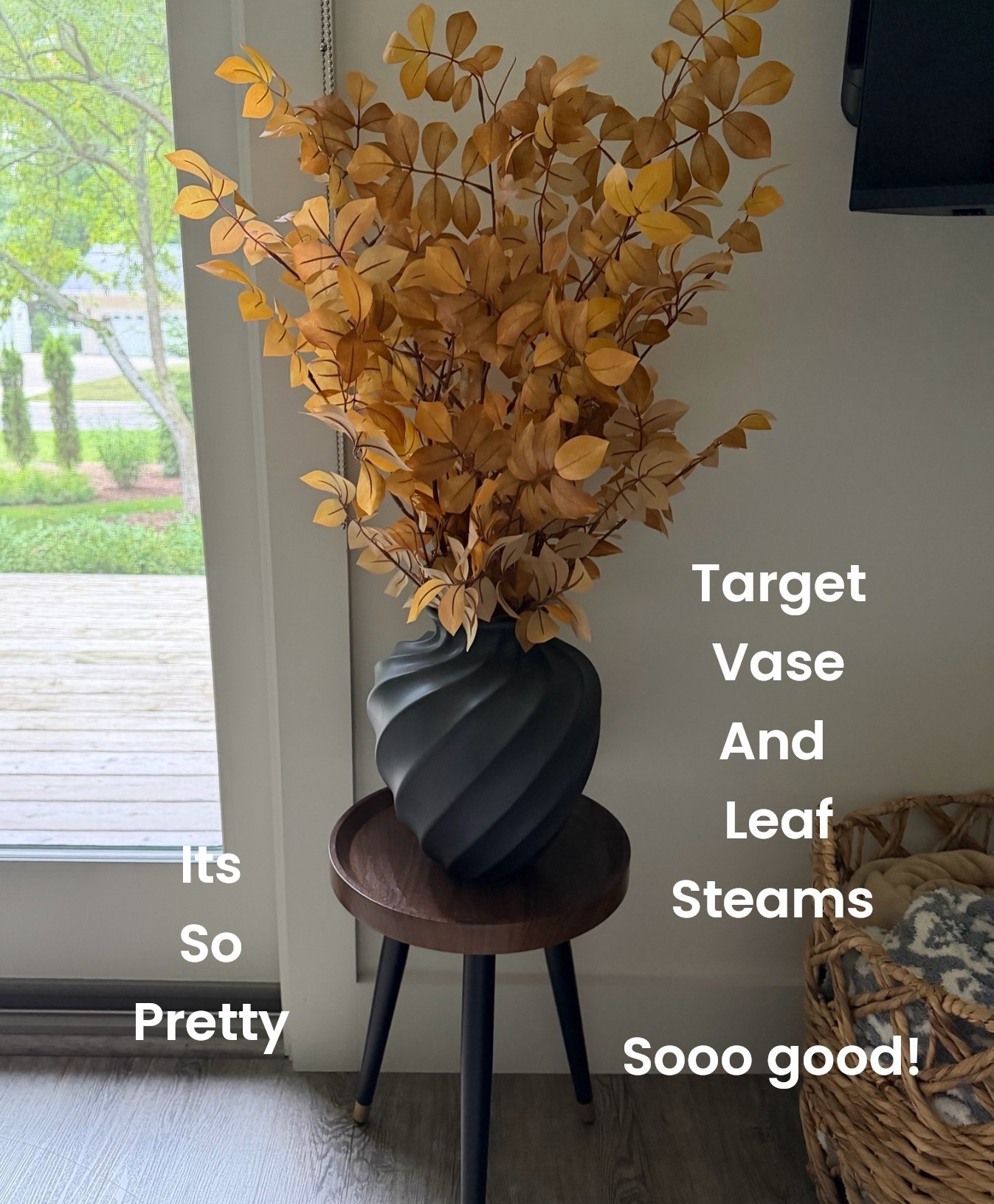 You will love this space! And the leaves are so beautiful. This will be perfect for fall but so many options for the vase year round. The little stand is under $30. It looks high-end! Fall Decor
Target

#LTKHome