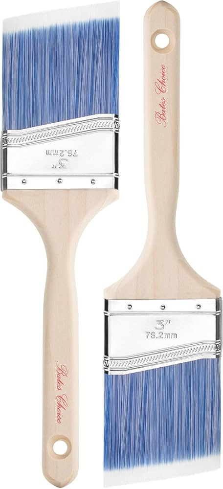 Bates- Paint Brushes, 3-Inch, 2 Pack, Angle Brushes, Treated Wood Handle, Paint Brushes for Walls... | Amazon (US)