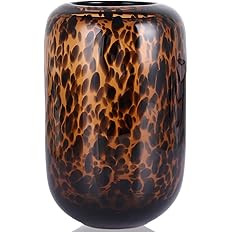 Amber Vase,Brown Glass,Round Art,Modern Clear Glass Vase,Decorative Bottles for Home Decor,Farmho... | Amazon (US)