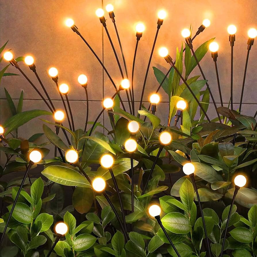 Solar Garden Lights Outdoor, 4 Pack 32LED Swaying Light Waterproof Solar Lights Outdoor for Yard ... | Amazon (US)