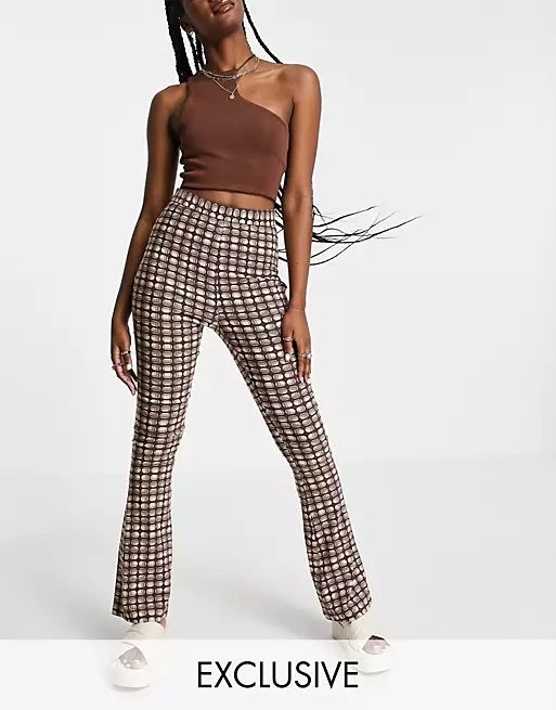 COLLUSION slim flare in grid check | ASOS (Global)