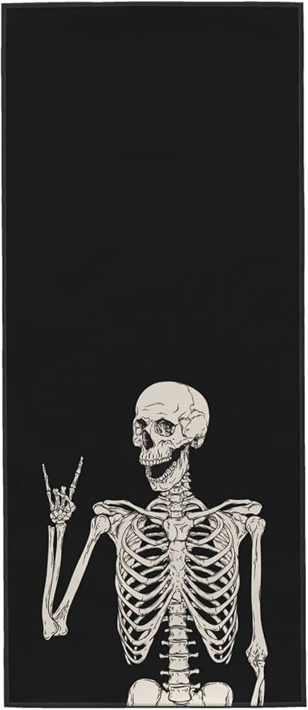 Rock and Roll Skeleton Hippie Skull Soft Fingertip Towels, Hand Towel, Dish Towel for Kitchen All... | Amazon (US)