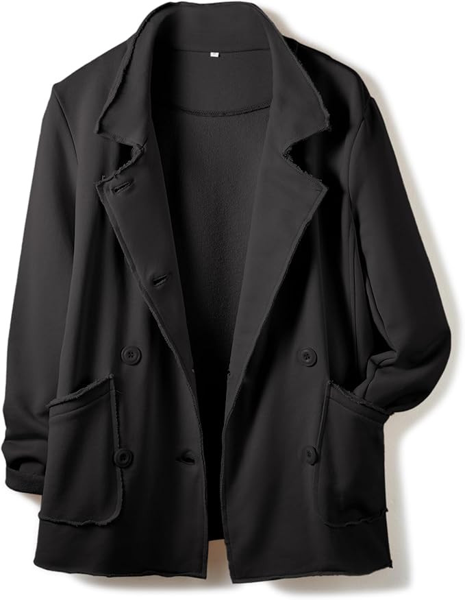 Ainangua Classic Trench Coats for Women Double Breasted Belfast Fleece Peacoat Jackets Essentials... | Amazon (US)