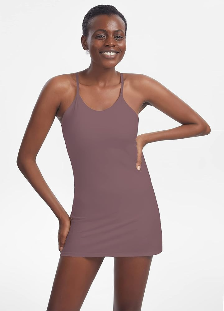 KuaCua Women's Sleeveless Built-in with Bra & Shorts Pocket Athletic Workout Dress | Amazon (US)