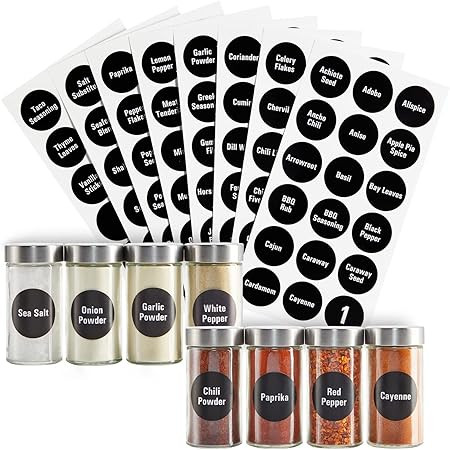 Amazon.com : Talented Kitchen 144 Round 1.5 Inch Spice Jar Labels Preprinted, Chalkboard Seasonin... | Amazon (US)