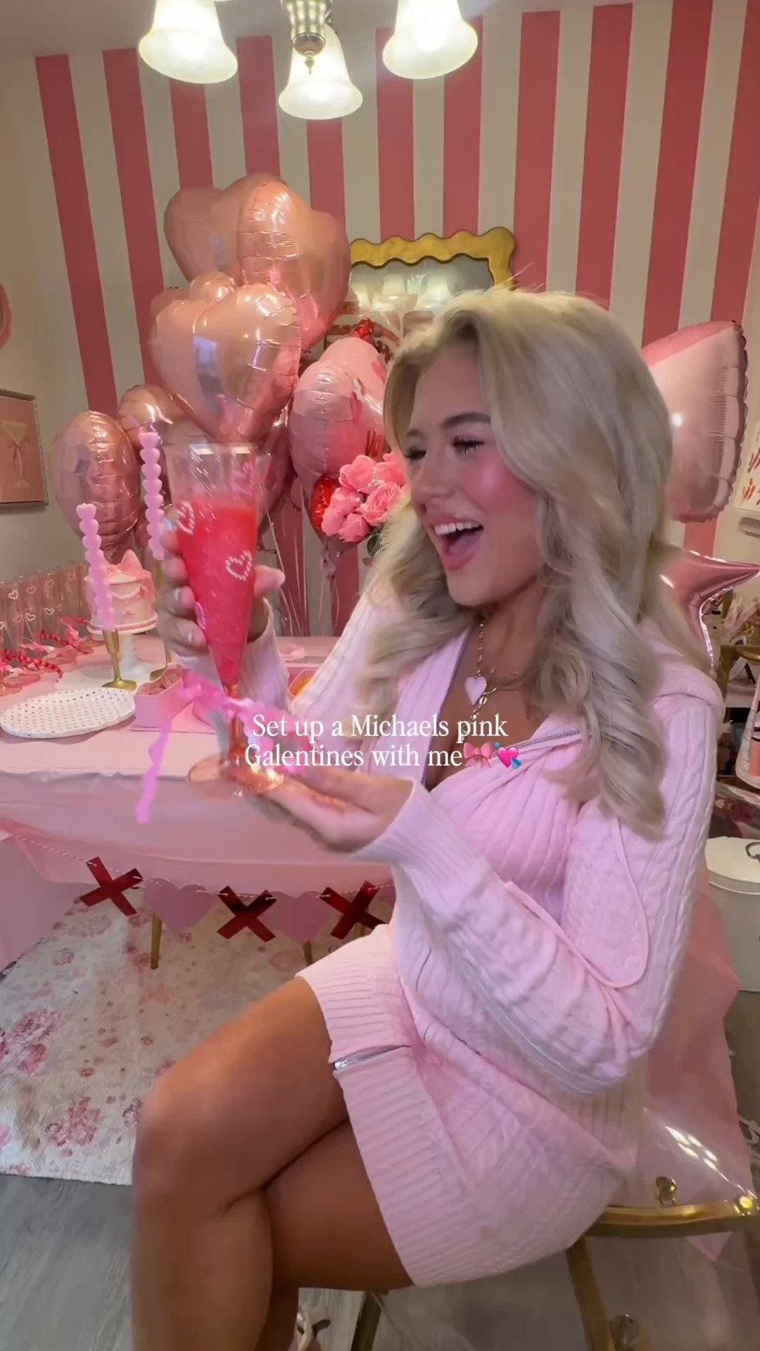 The prettiest pink Galentines thanks to @Michaelscraftstore 💘🎀😍 #MichaelsPartner #Michaelscraftstore #galentines 