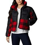 Columbia Women's Leadbetter Point Sherpa Hybrid, Black/Red Buffalo Plaid Print, X-Large | Amazon (US)