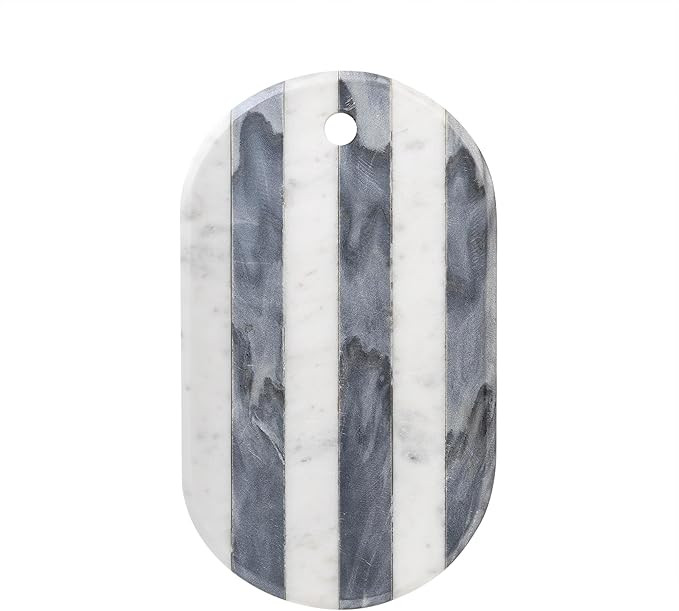 GoCraft White & Grey Marble Cutting Board | Decorative Marble Cheese Tray Charcuterie Platter Ser... | Amazon (US)