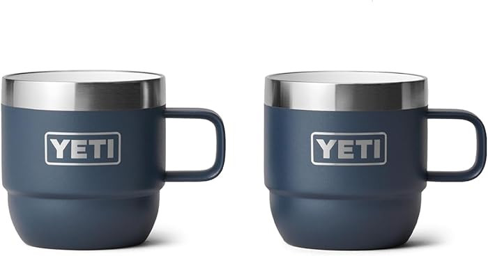 YETI Rambler 6 oz Stackable Mug, Stainless Steel, Vacuum Insulated Espresso/Coffee Mug, 2 Pack | Amazon (US)