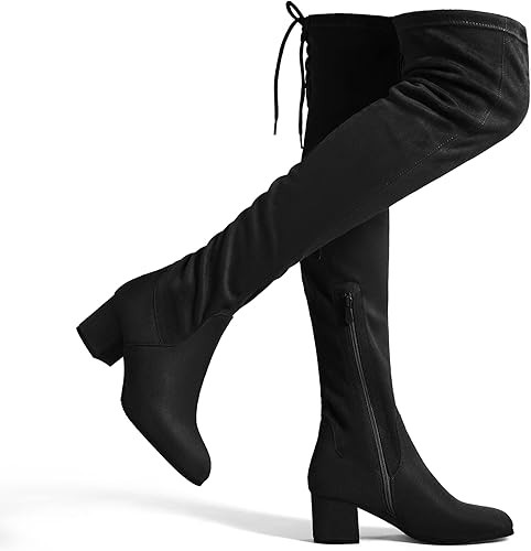 DREAM PAIRS Women's Over The Knee Thigh High Chunky Heel Boots Long Stretch Sexy Fall Boots | Amazon (US)