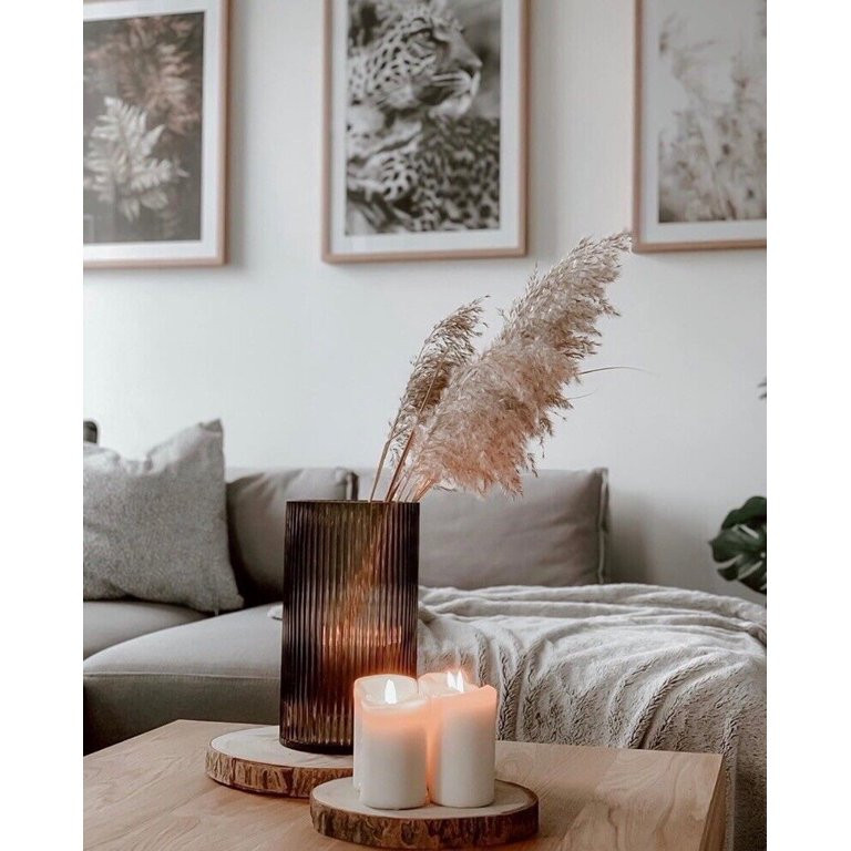 11" Fluted Cylindrical Flower Glass Vase Ornaments Glass Vase For Home | Walmart (US)