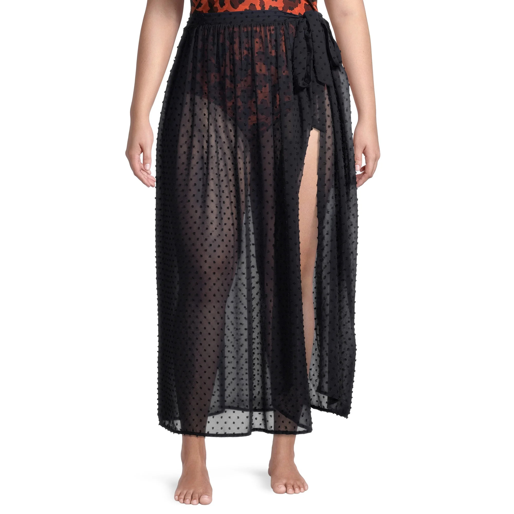 Time and Tru Women's and Women's Plus Size Swiss Dot Skirt Cover Up | Walmart (US)