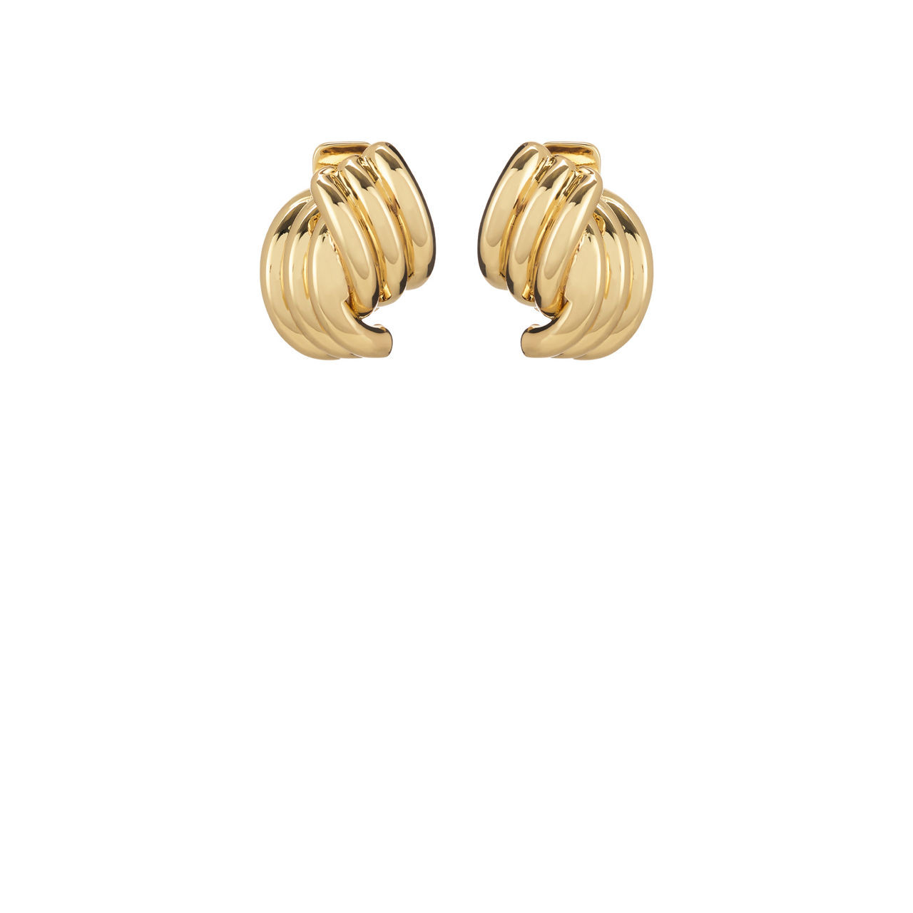 Crossover Ribbed Stud Earrings | Arnotts