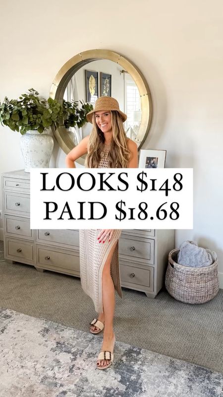 This darling coverup is $18.68 and looks like the Beach Riot $148 version! I paired it with these perfect slides I’m wearing over and over again that are $24.99, and this hat (that also comes in black!) that’s $14.97.

Order one size up; I’m wearing a medium for reference.

You do NOT need to spend a lot of money to look and feel INCREDIBLE!

I’m here to help the budget conscious get the luxury lifestyle.

Spring Fashion / Spring Outfit  / Walmart Fashion / Affordable / Budget / Women's Classic Outfit / Classic Style / Spring Break / Elevated Style / Dress Up or Down / Swimwear / Cover Up / Lookalikes

#LTKswim #LTKSeasonal #LTKfindsunder50