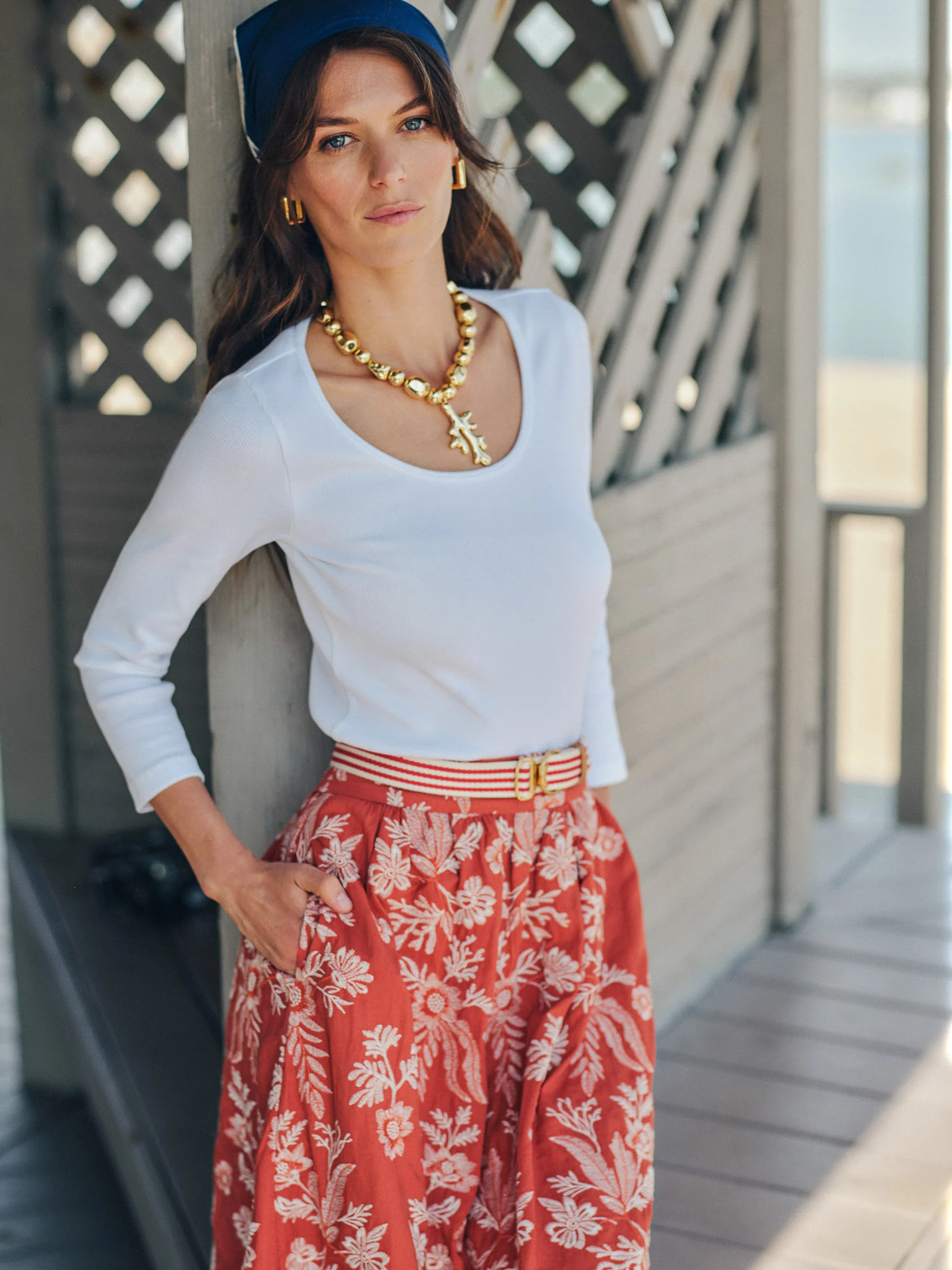 White Solid Kit Ribbed Tee | Women's Tops | J.McLaughlin | J.McLaughlin