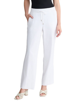 Petite Pull-On Linen Drawstring Pants | Macy's