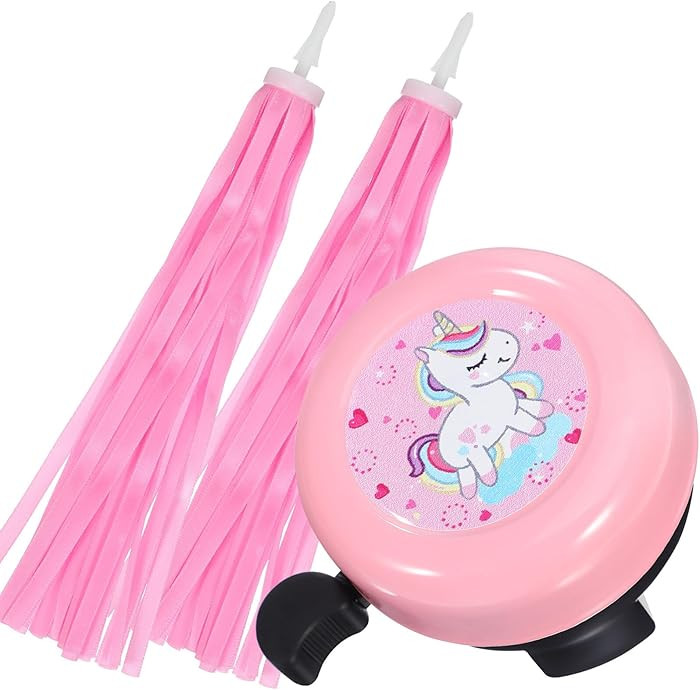 Milisten Kids Bike Bell with Pink Unicorn Design Loud Bicycle Bell and Handlebar Streamers Easy I... | Amazon (US)