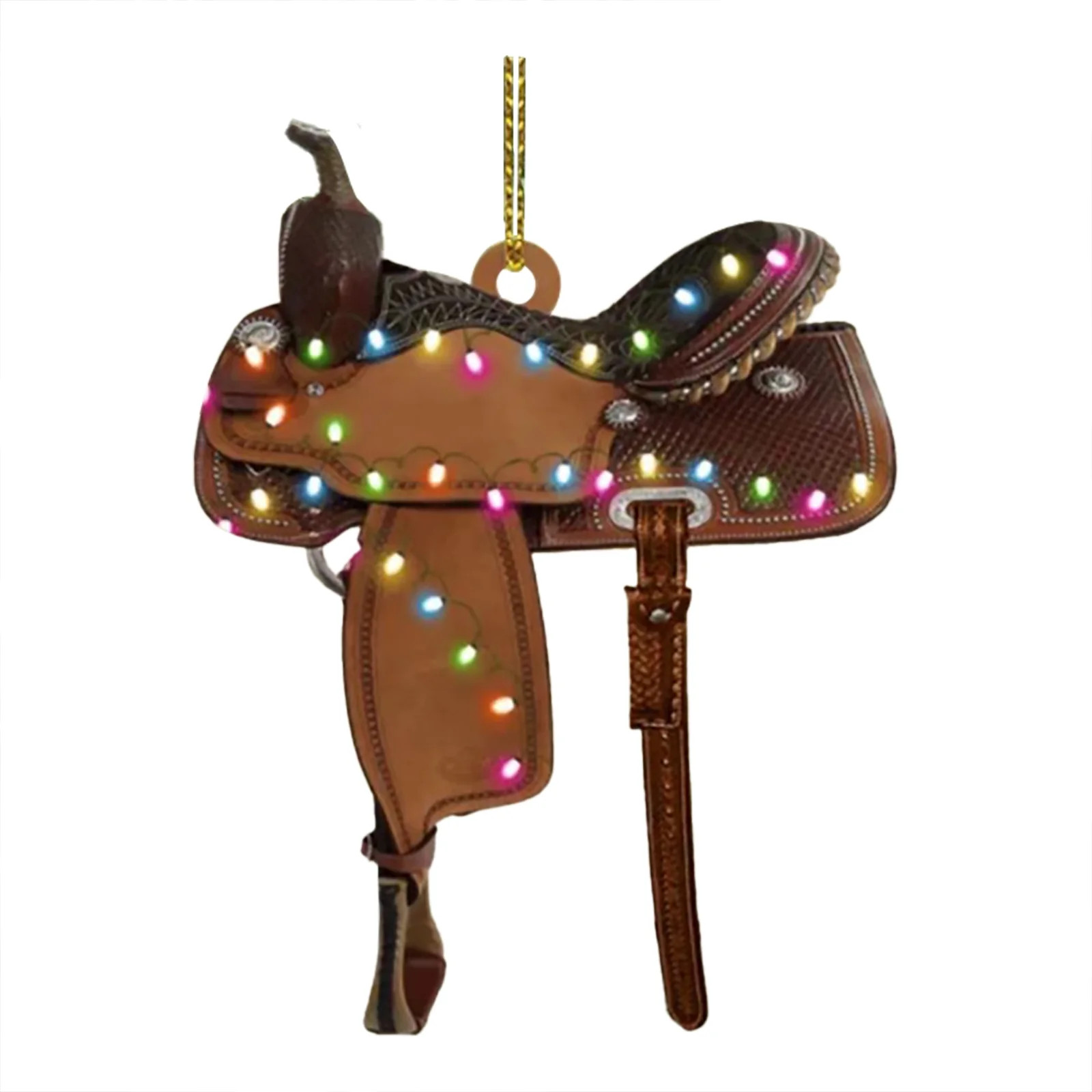 Fall Decor, Christmas Decorations - Dienrx Led Light Up Christmas Saddle Ornament, Acrylic Wester... | Walmart (US)