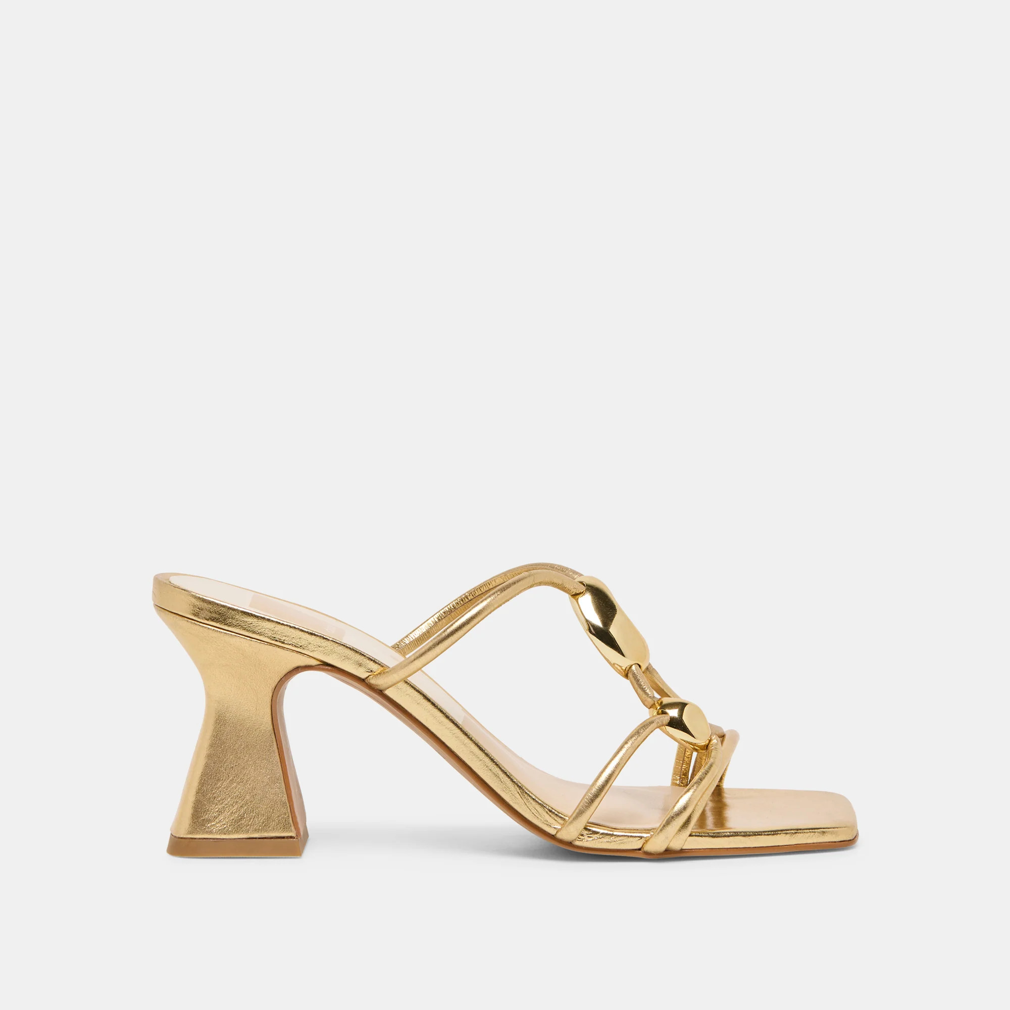 Alayna Heels Gold Leather | DolceVita.com