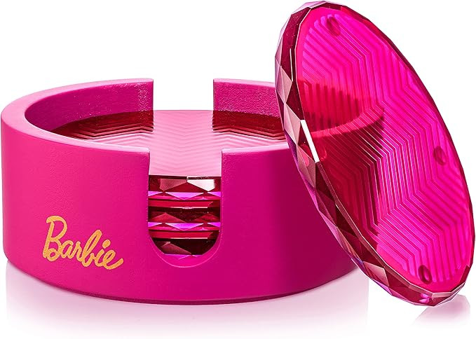Barbie x Dragon Glassware Coasters, Officially Licensed, Set of 4 with Holder | Amazon (US)