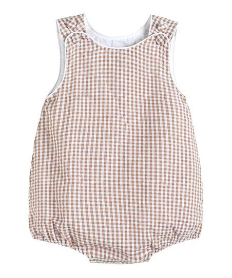 Brown Gingham Bubble Bodysuit - Infant & Toddler | Zulily