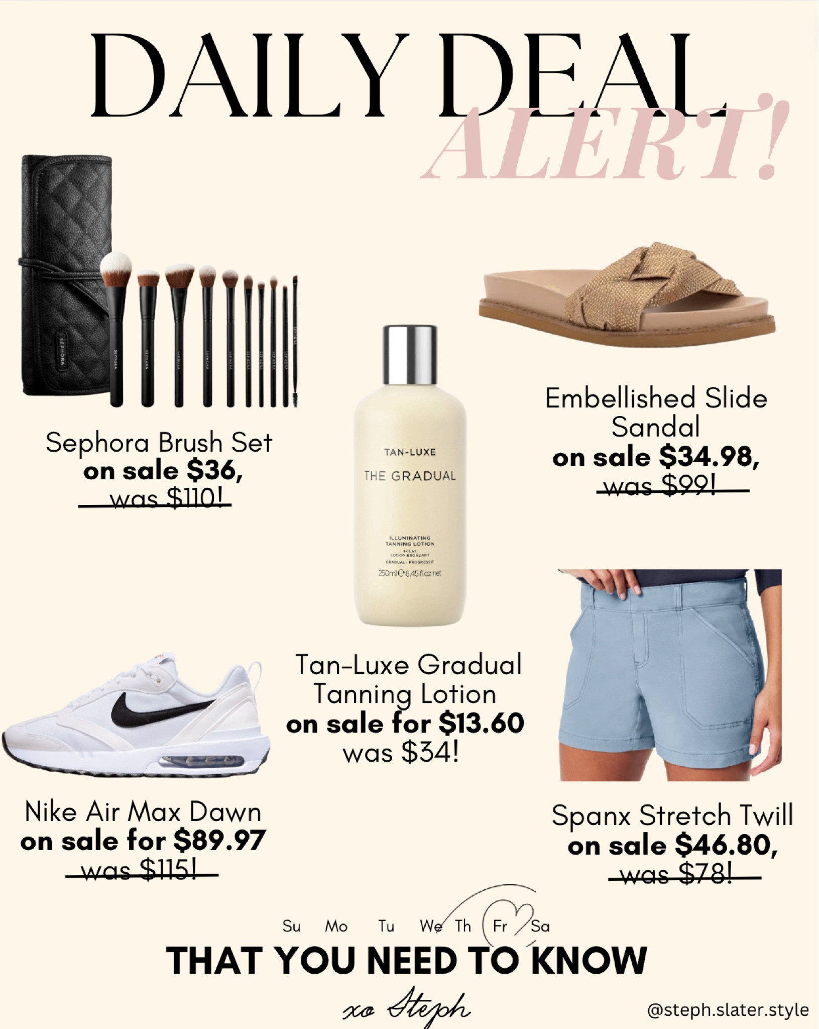 Daily deal Alert
Summer shoes
Beauty finds

#LTKSaleAlert #LTKFindsUnder100 #LTKShoeCrush
