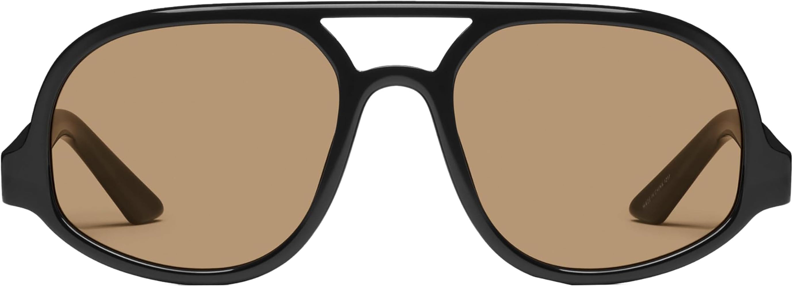 QUAY - Sunglasses for Men & Women, Aviator Lenses with UV Protection (Jet Set, Black/Tan) | Amazon (US)