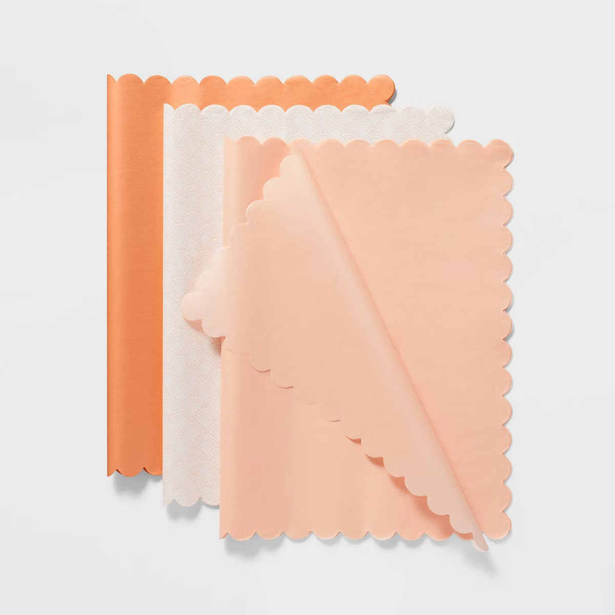20ct Scalloped Edge Tissue Paper Coral - Spritz™: Multicolor Gift Packaging Accessories, Solid ... | Target