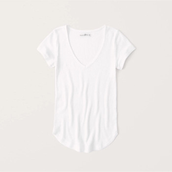 Slim Ribbed V-Neck Tee | Abercrombie & Fitch (US)