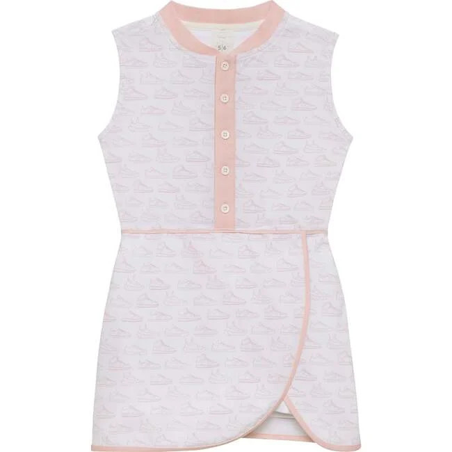 Courtside Kids | Girls Sneaker Print Tennis Skort Dress, Pink (Prints, Size 11-12Y) | Maisonette | Maisonette