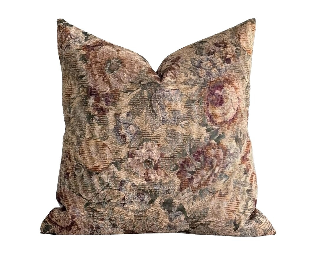 MAGGIE | Designer Floral Tapestry Pillow Cover, Classic Floral Print, Toile Floral Pillow, Tapest... | Etsy (US)