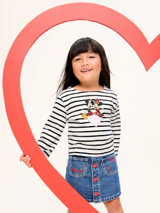 Old Navy x Disney Mickey Mouse & Minnie Mouse Boxy Boat-Neck T-Shirt for Toddler Girls | Old Navy (US)