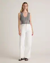 Eco-Knit Split Front Sweater Vest | Quince