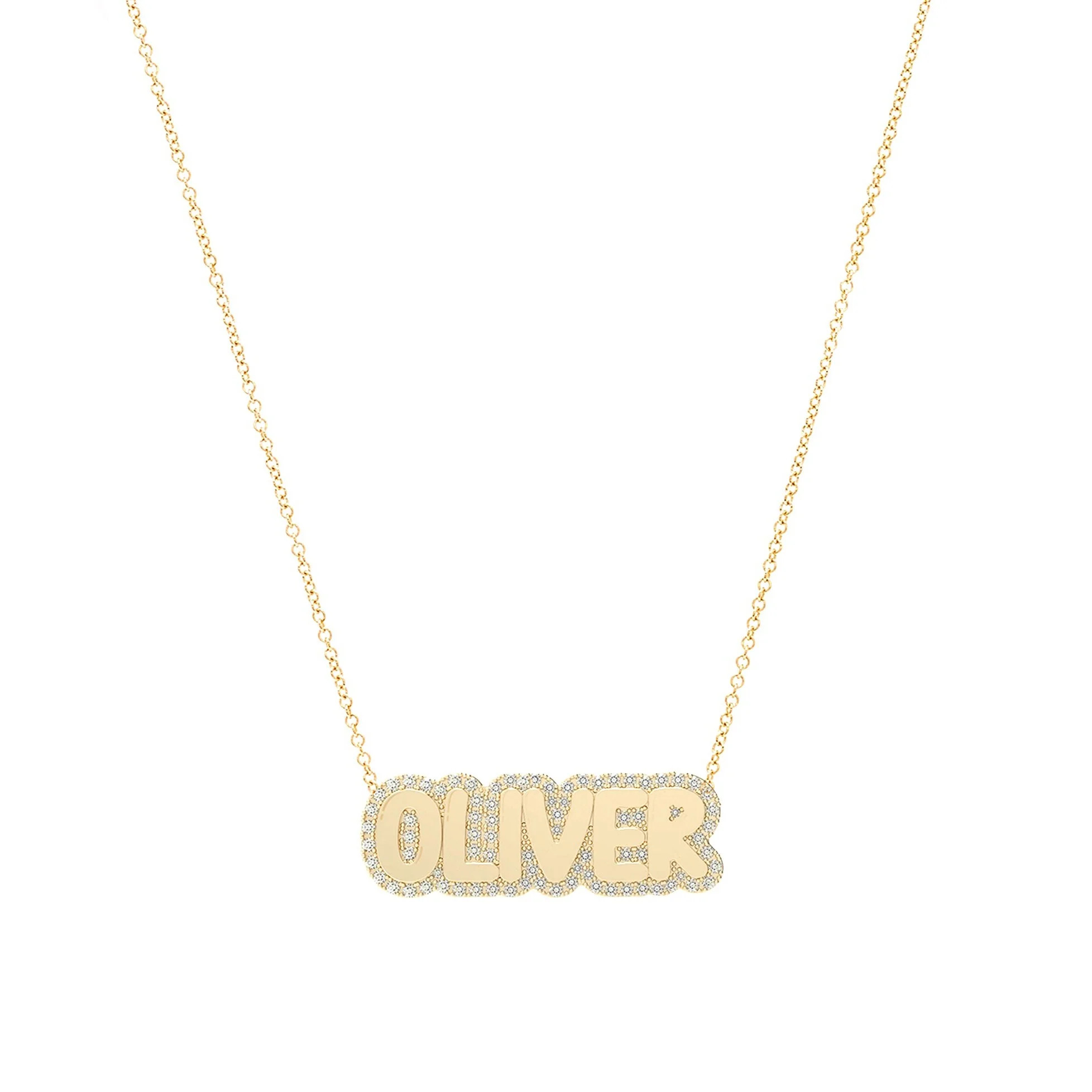 Small Bubble with Pave Outline Necklace | Stephanie Gottlieb Fine Jewelry