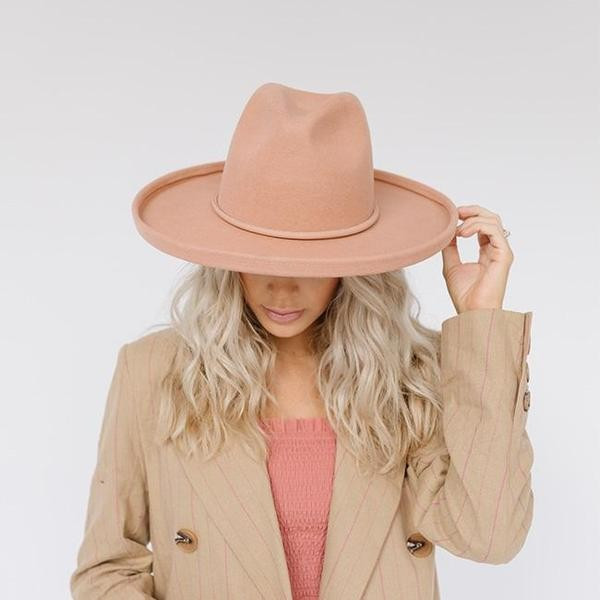The Cara Loren Pencil Brim Hat - Dusty Pink | Gigi Pip
